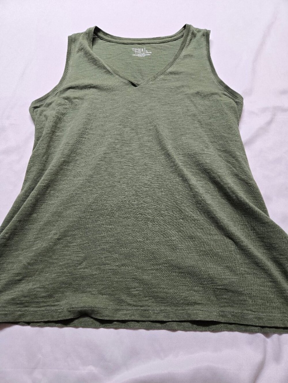 Time & True Women's Olive Green Tank Top (L)